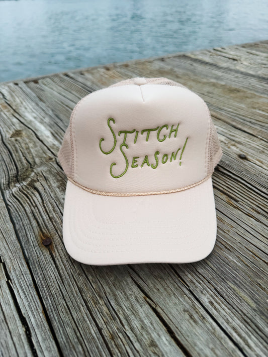Stitch Season! Cream with Coral Trucker Hat