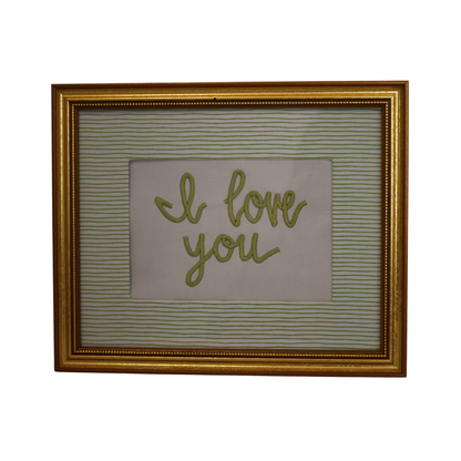 Framed Handwritten Embroidery- Gold