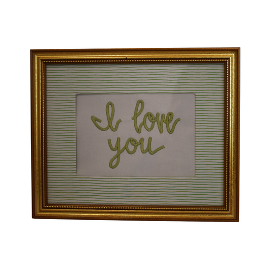 Framed Handwritten Embroidery- Gold